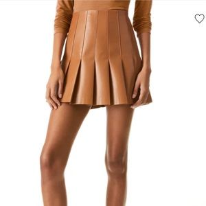 Leather Pleated Skirt
